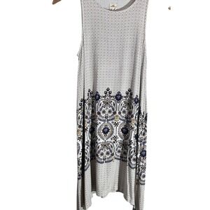 O'Neill Dress XS Sleeveless White Beige Floral‎ Print Casual Tank Dress